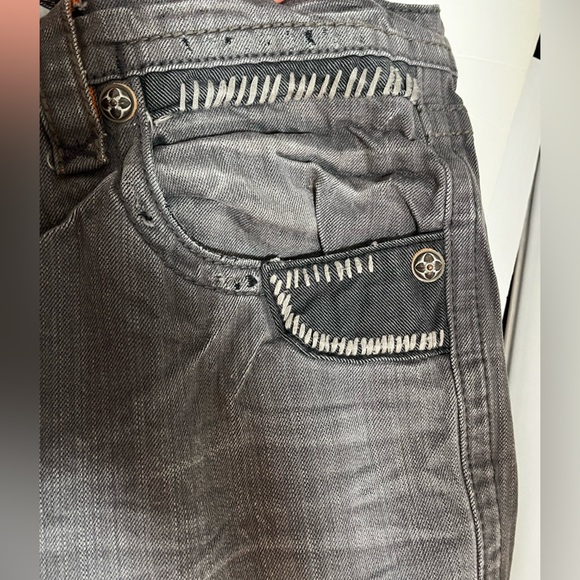 Rock Revival Gray Straight Jeans Classic Style - Picture 10 of 15